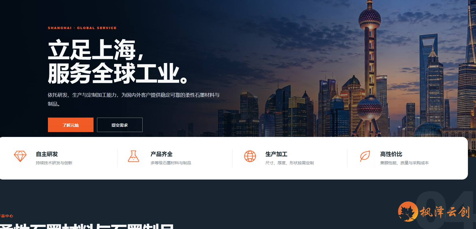 上海某复合材料公司多语种网站建设